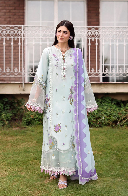 Sardinia Embroidered Lawn Unstitched 3 Piece Suit - Misty Morning - SRD26LW - Sky Blue - Summer Festive Collection
