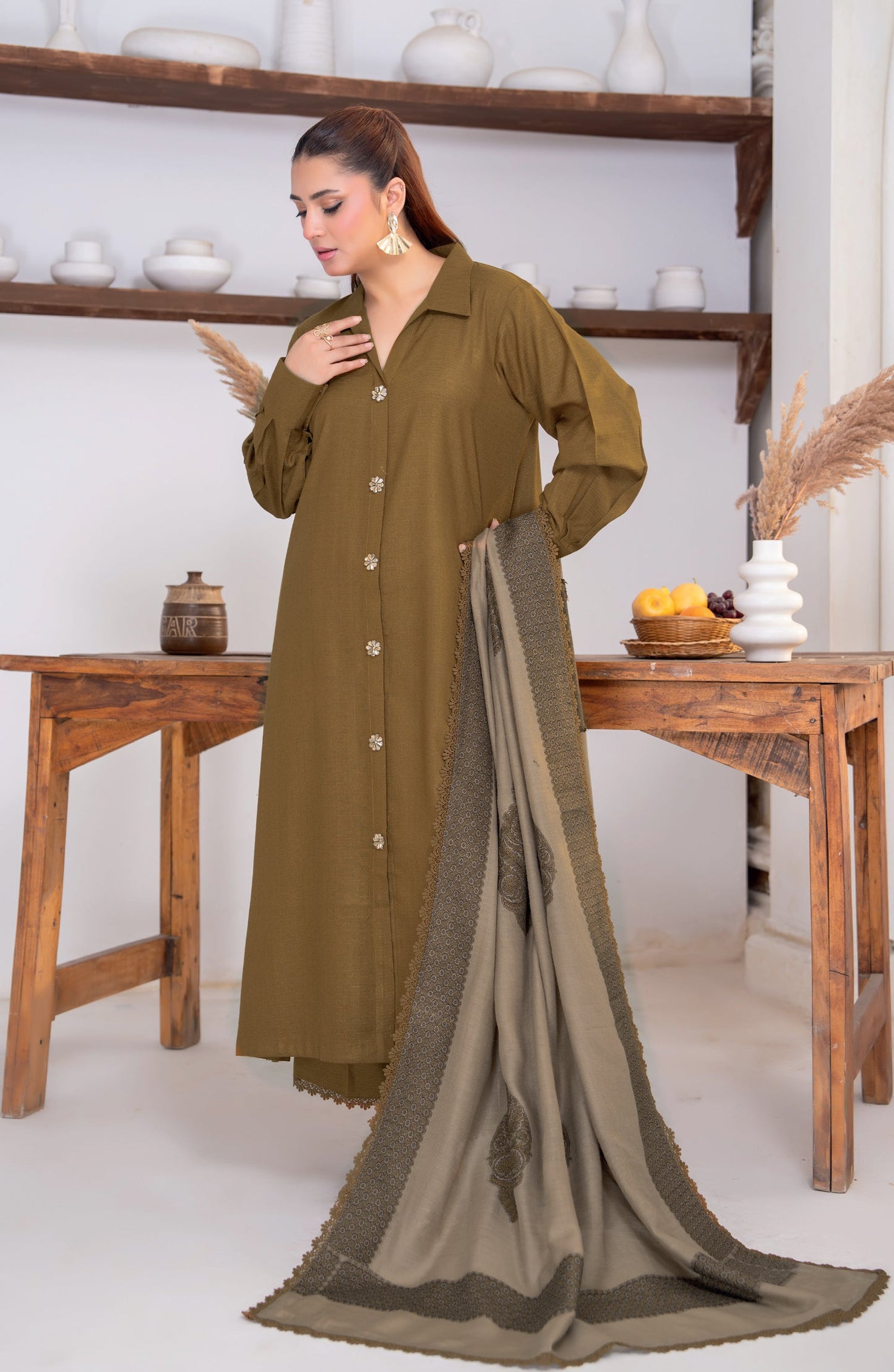 Sensation by Riaz Arts Premium Peach Unstitched 3 Piece Suit - D-03 - RA26SNT - Pink - Winter Collection