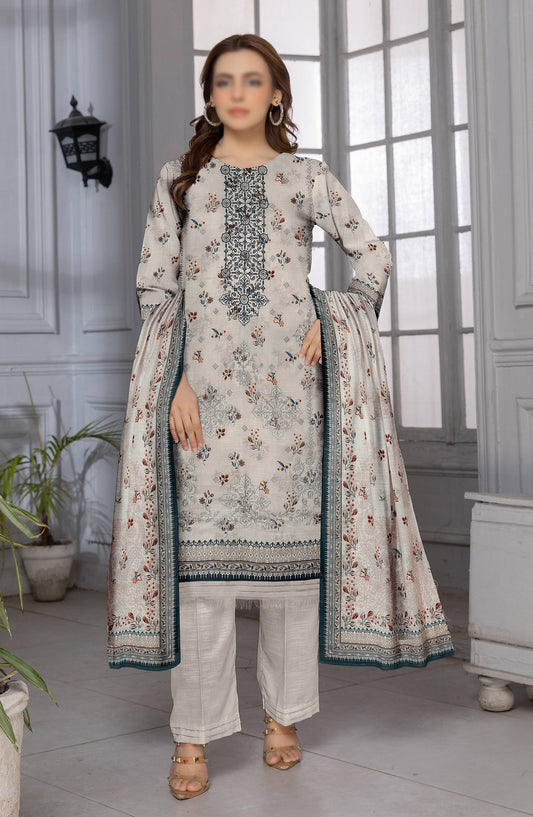 Shades by Embroidered Lawn Unstitched 3 Piece Suit - D-10 - AK26HDS - Off White - Summer Collection