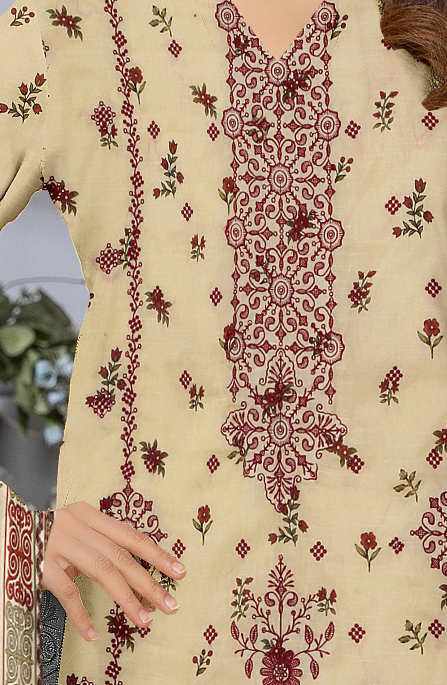 Shades by Al Karim Embroidered Lawn Unstitched 3 Piece Suit - D-07 - AK26HDS - Yellow - Summer Collection