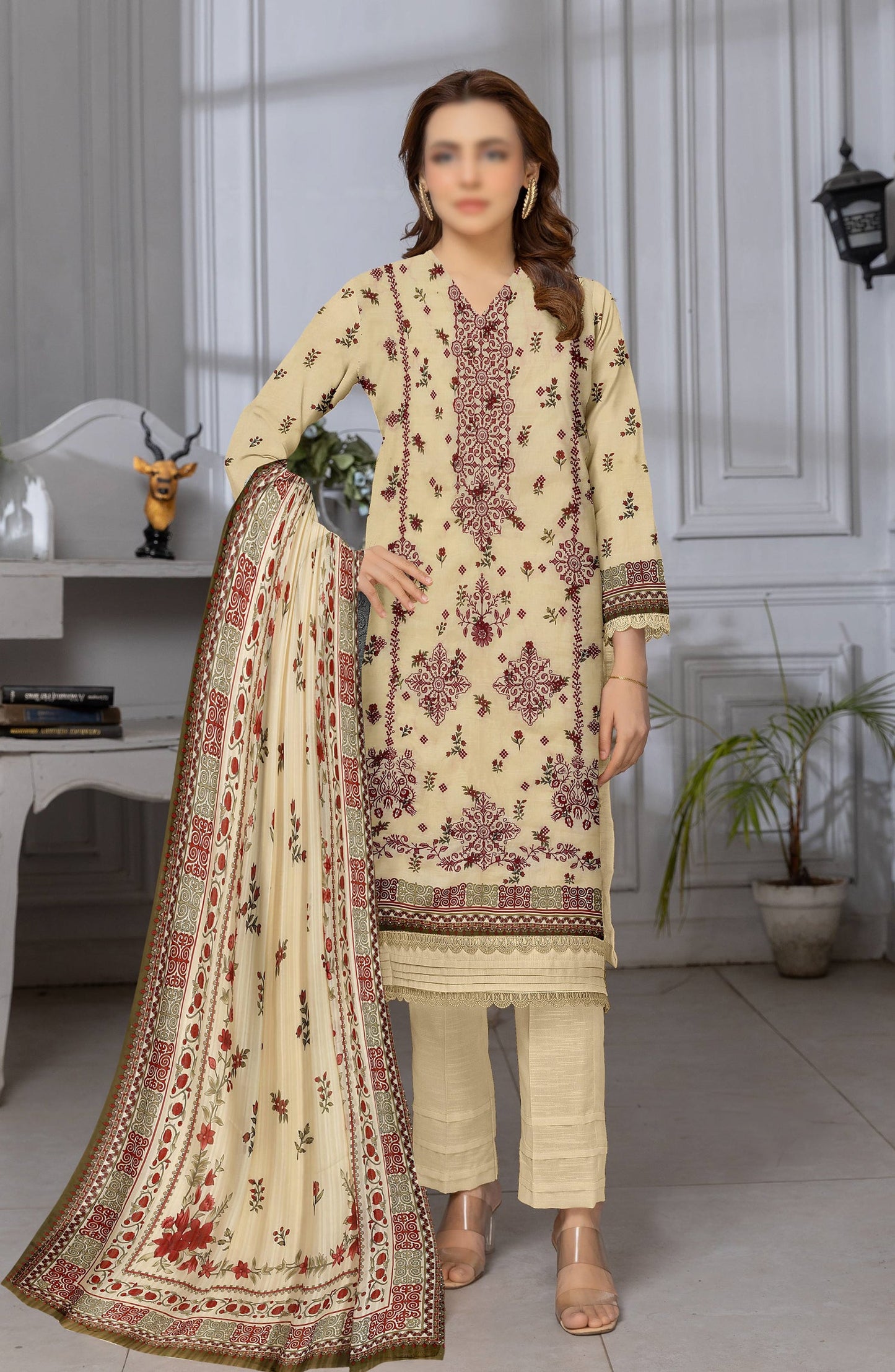 Shades by Embroidered Lawn Unstitched 3 Piece Suit - D-07 - AK26HDS - Yellow - Summer Collection