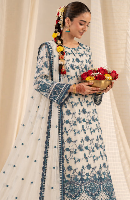 Sham-e-Riwayat by Amna Khadija Embroidered Cotton Stitched 3 Piece Suit - AKSR-07 - AM26SHM - Off White - Luxury Collection