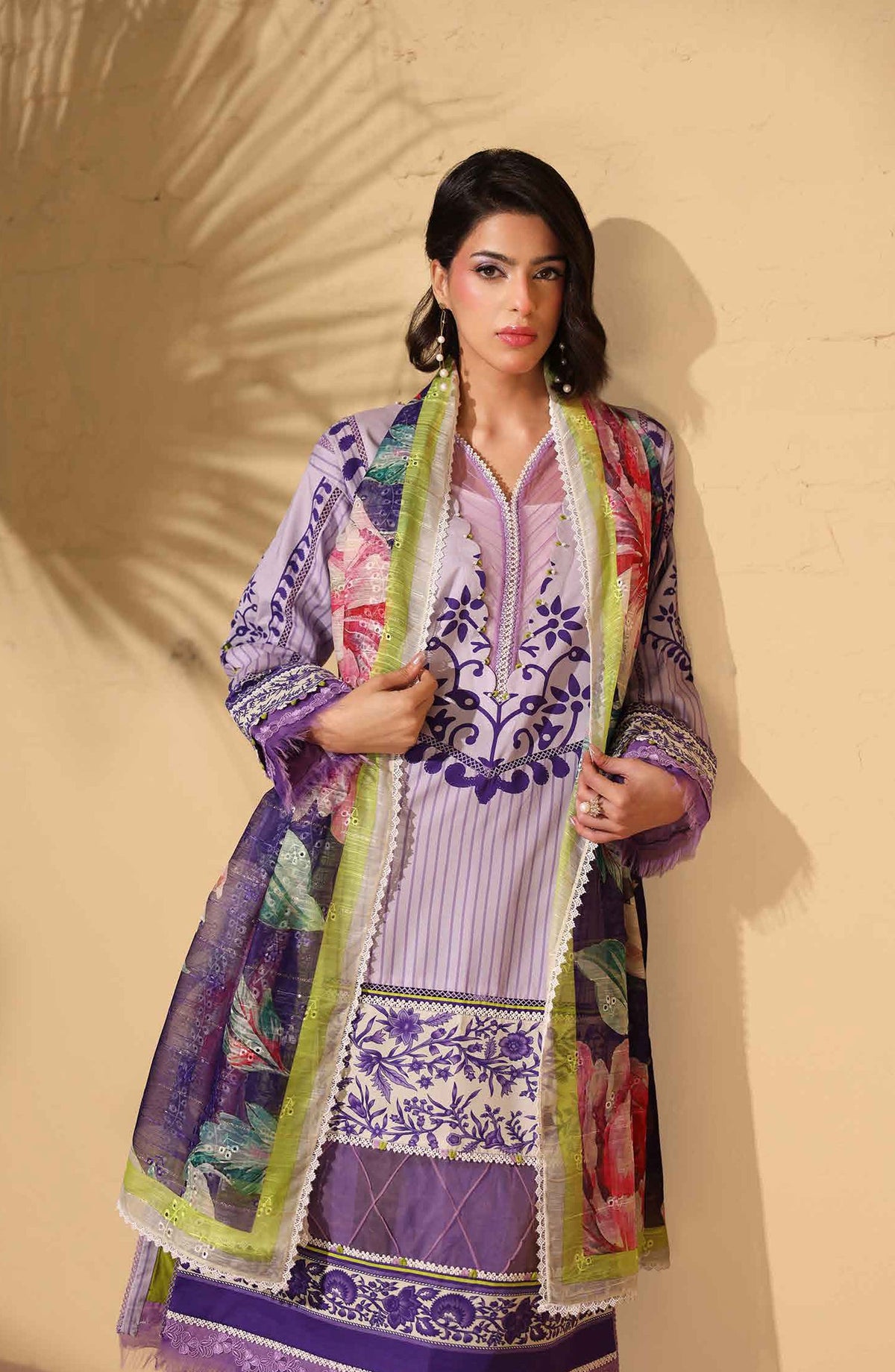 Signora Khoobsurat by NUR Embroidered Lawn Unstitched 3 Piece Suit - SN-357 - NUR26SG - Purple - Summer Collection