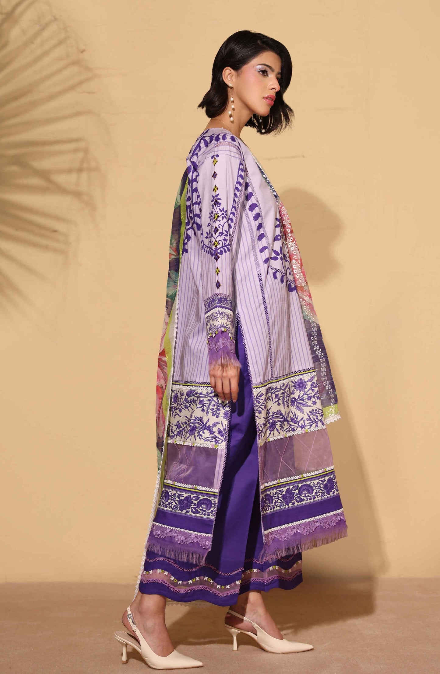 Signora Khoobsurat by NUR Embroidered Lawn Unstitched 3 Piece Suit - SN-357 - NUR26SG - Purple - Summer Collection
