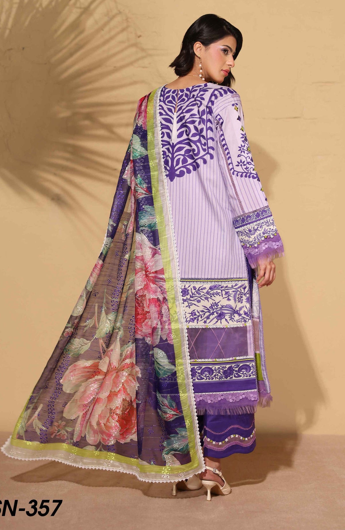 Signora Khoobsurat by NUR Embroidered Lawn Unstitched 3 Piece Suit - SN-357 - NUR26SG - Purple - Summer Collection