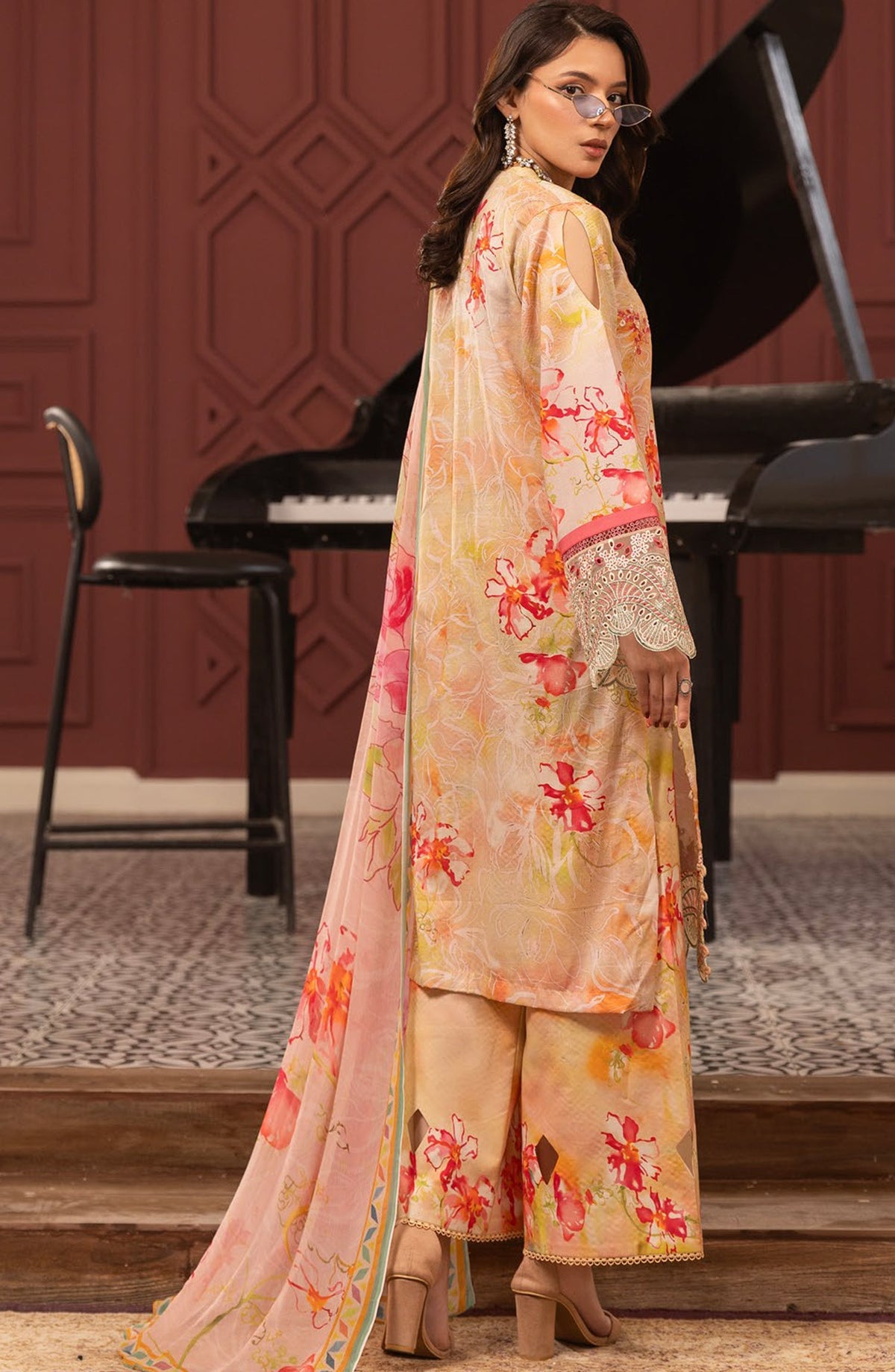 Siran by Sanam Saeed Embroidered Lawn Unstitched 3 Piece Suit - D-04 - SS26SRN - Yellow - Summer Collection