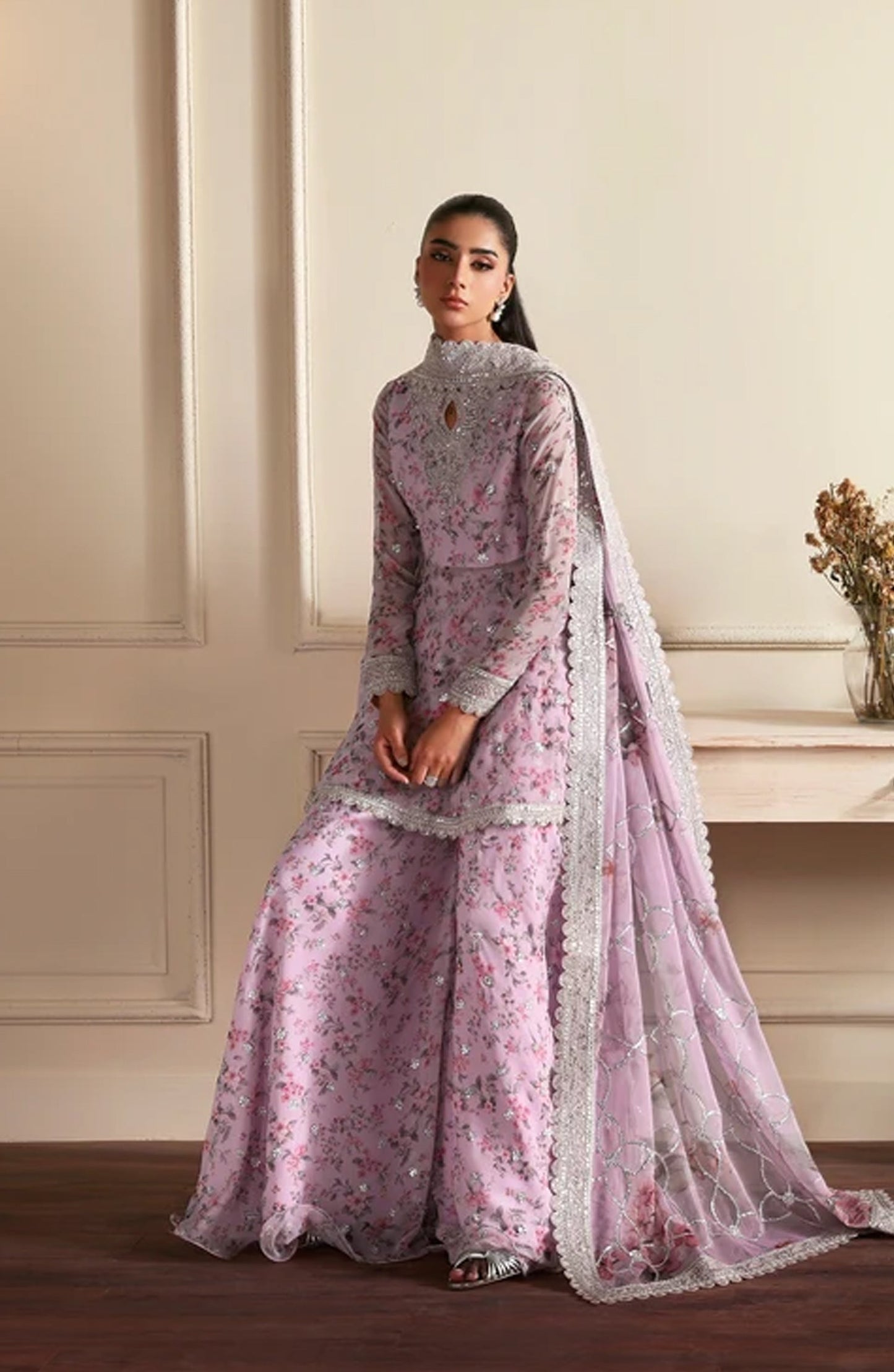 Siraya by Zarif Embroidered Chiffon Unstitched 3 Piece Suit - 09 Hinna - ZRF26SRY - Pink - Formal Collection