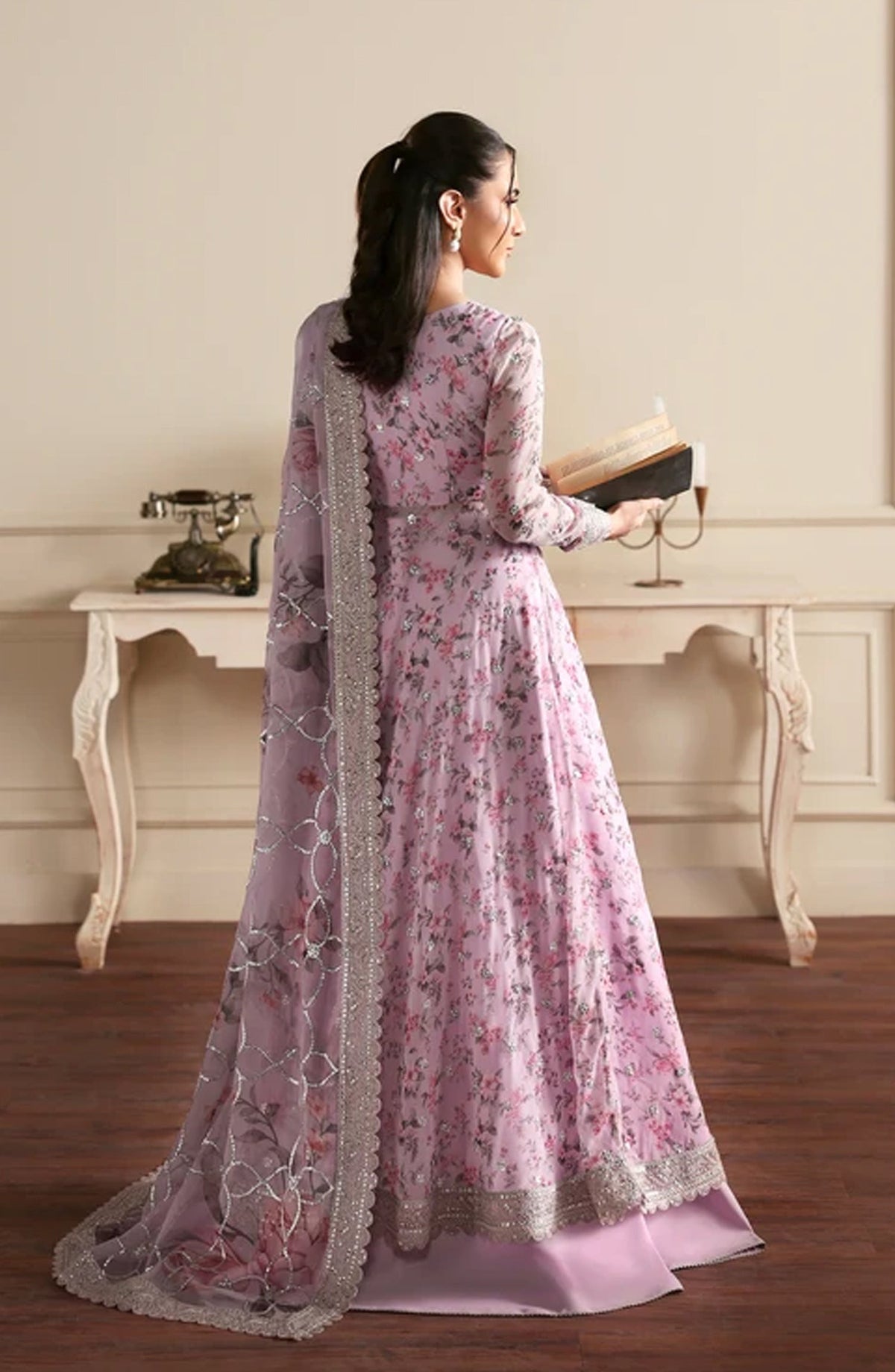 Siraya by Zarif Embroidered Chiffon Unstitched 3 Piece Suit - 09 Hinna - ZRF26SRY - Pink - Formal Collection