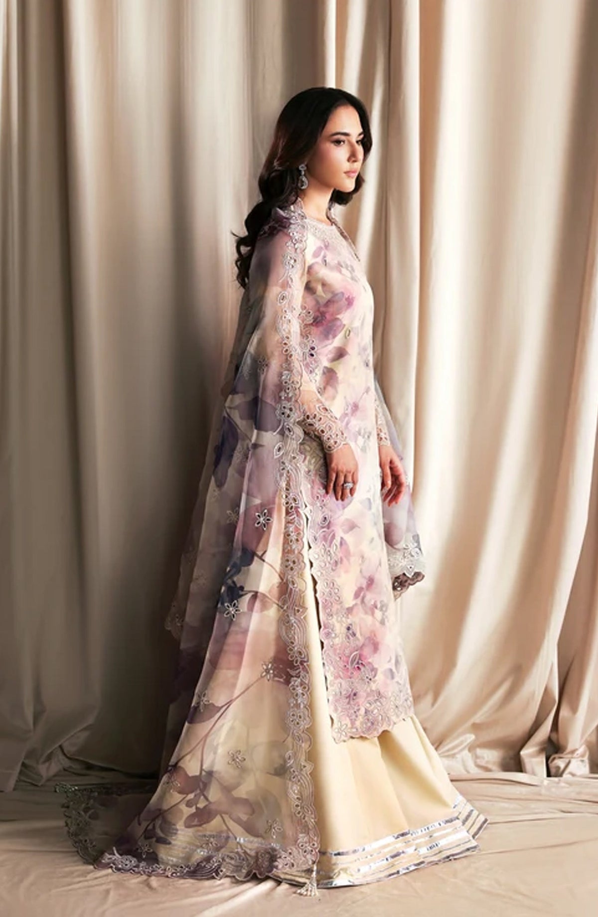 Siraya by Zarif Embroidered Organza Unstitched 3 Piece Suit - 07 Gajra - ZRF26SRY - Yellow - Formal Collection