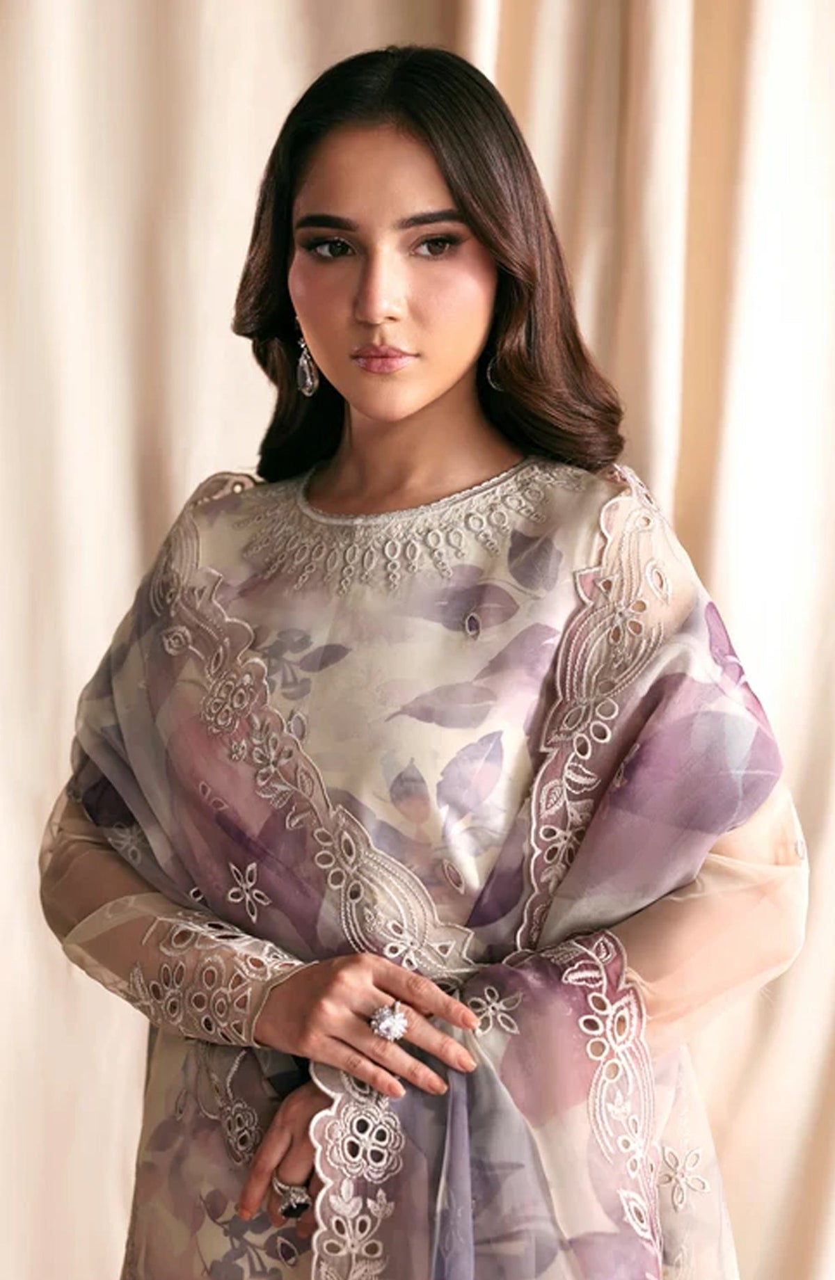 Siraya by Zarif Embroidered Organza Unstitched 3 Piece Suit - 07 Gajra - ZRF26SRY - Yellow - Formal Collection