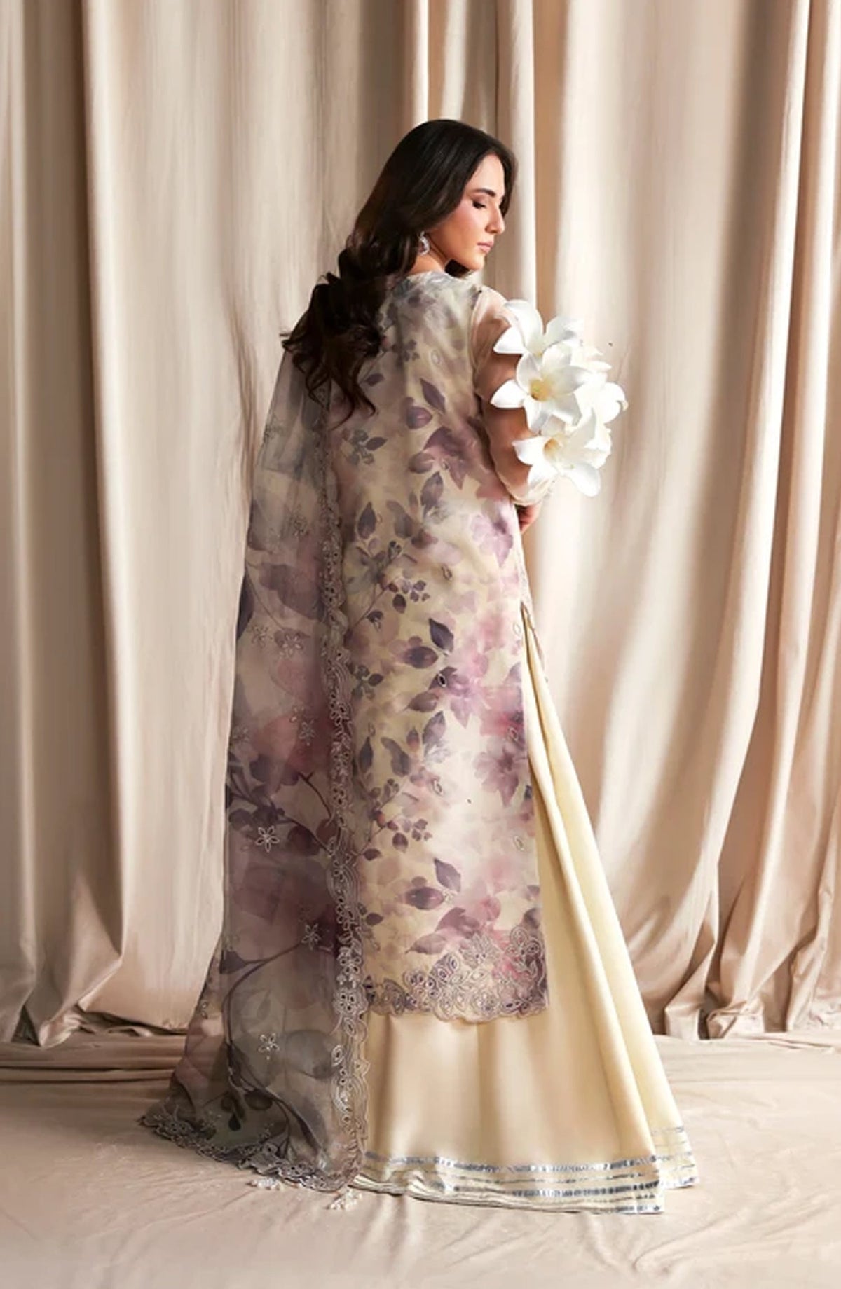 Siraya by Zarif Embroidered Organza Unstitched 3 Piece Suit - 07 Gajra - ZRF26SRY - Yellow - Formal Collection