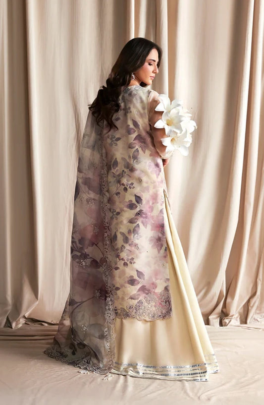 Siraya by Zarif Embroidered Organza Unstitched 3 Piece Suit - 07 Gajra - ZRF26SRY - Yellow - Formal Collection