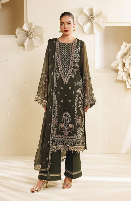 Sireine by Alizeh Embroidered Chiffon Unstitched 3 Piece Suit - 2295 - ALZ26RN - Green - Formal Collection