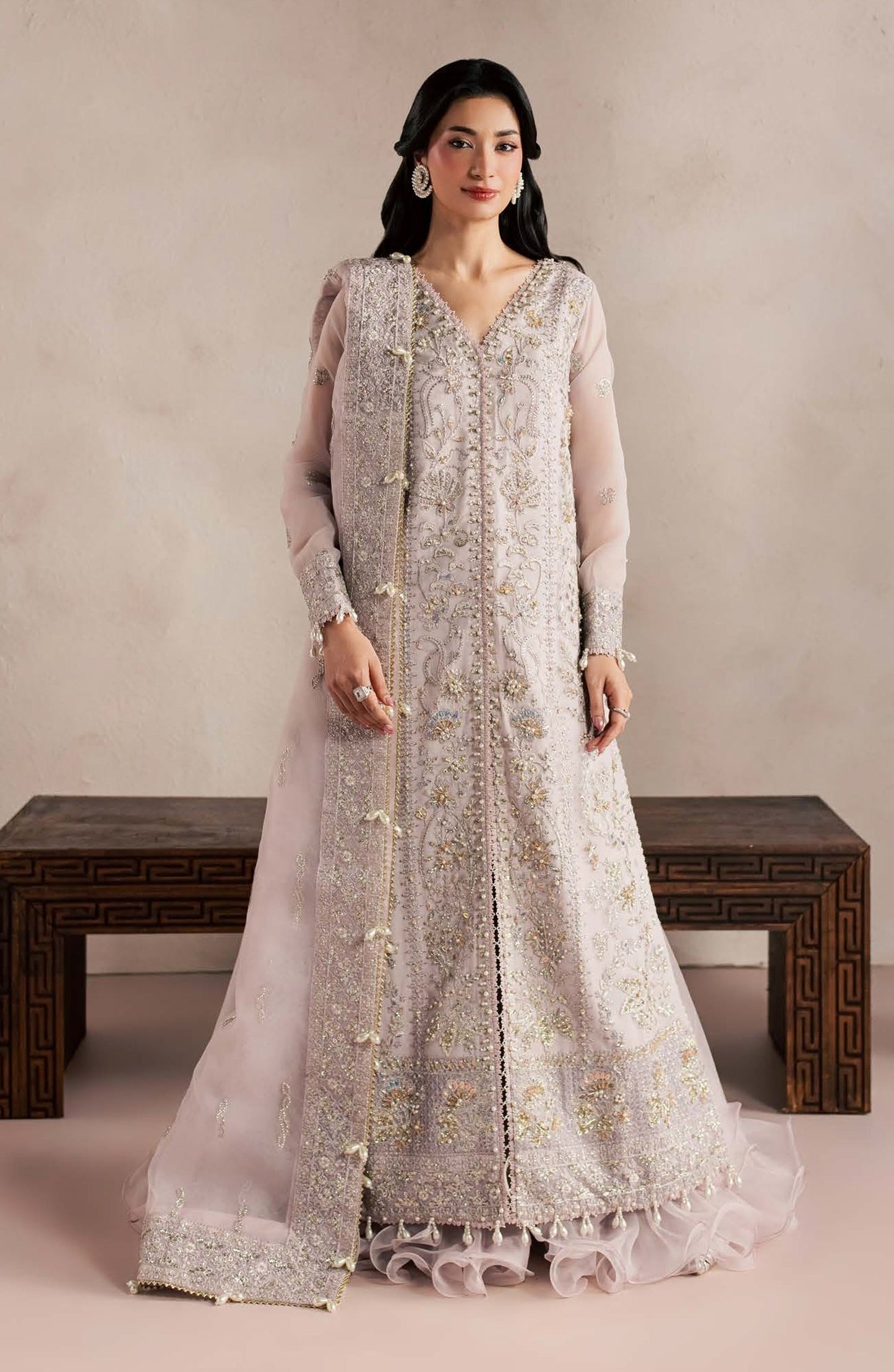 Sorelle by Aylin Luxury Embroidered Organza Unstitched 3 Piece Suit - D-07 Elara - AYL26SOR - Purple - Festive Collection
