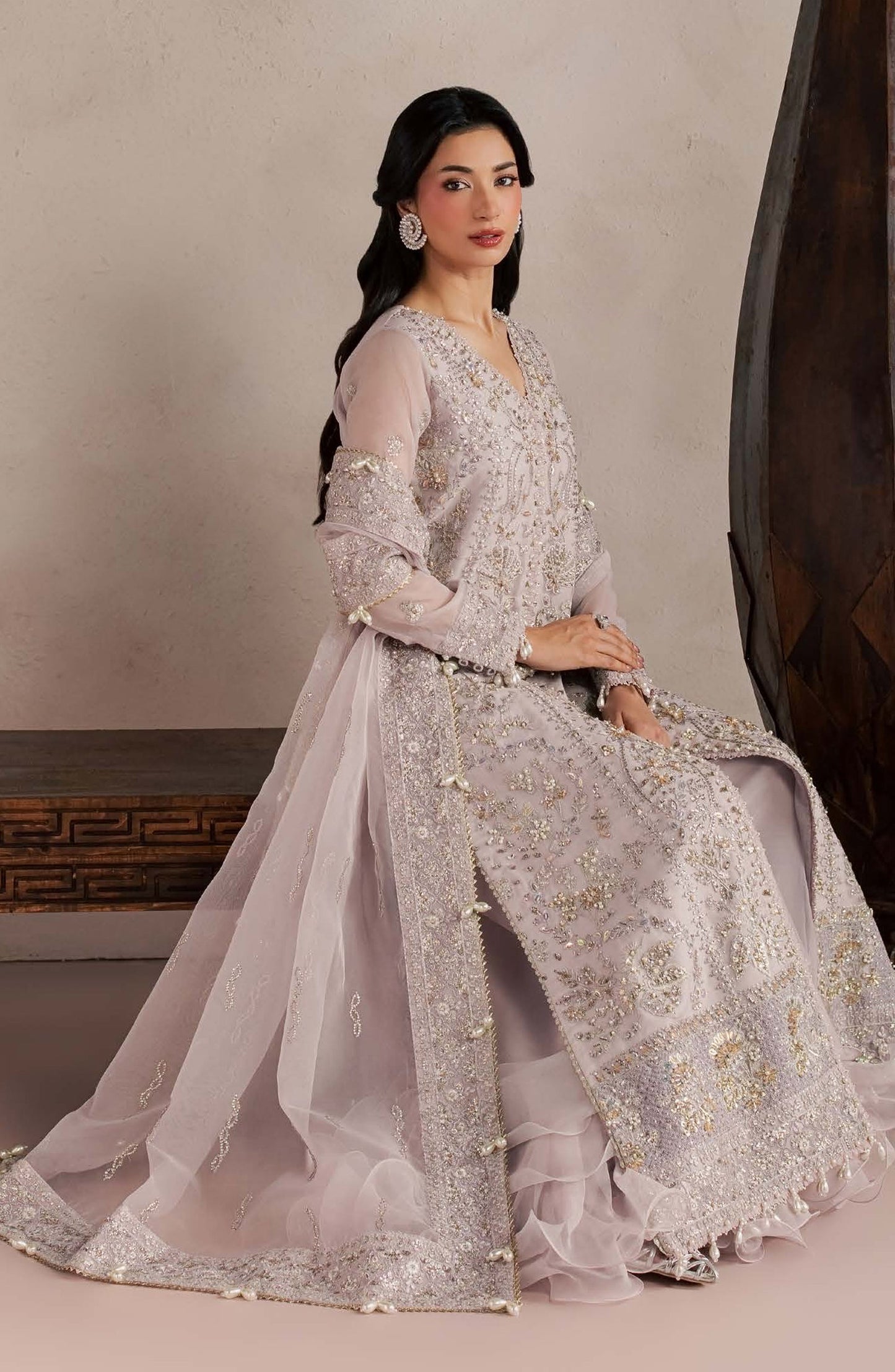 Sorelle by Aylin Luxury Embroidered Organza Unstitched 3 Piece Suit - D-07 Elara - AYL26SOR - Purple - Festive Collection