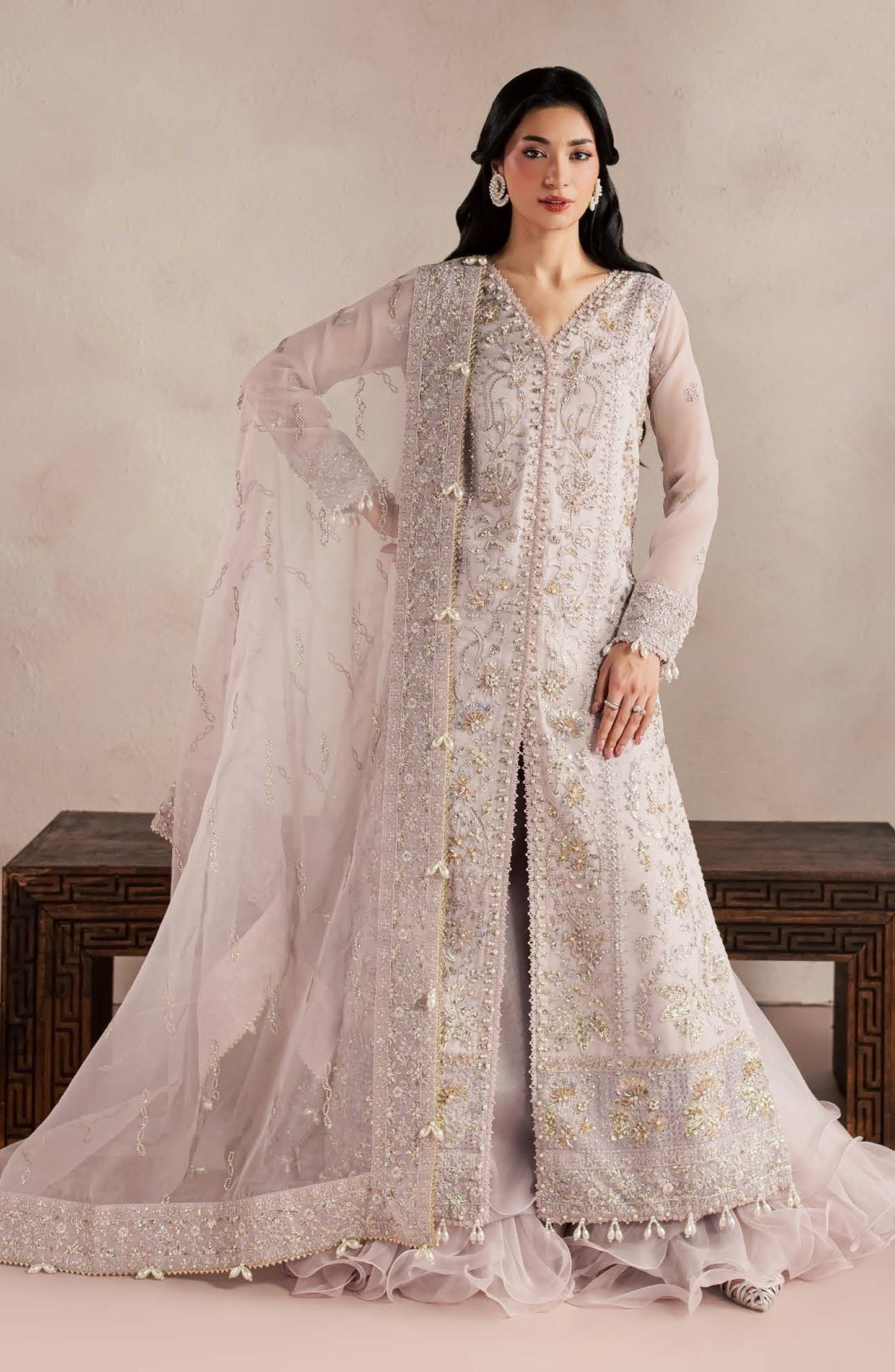 Sorelle by Aylin Luxury Embroidered Organza Unstitched 3 Piece Suit - D-07 Elara - AYL26SOR - Purple - Festive Collection