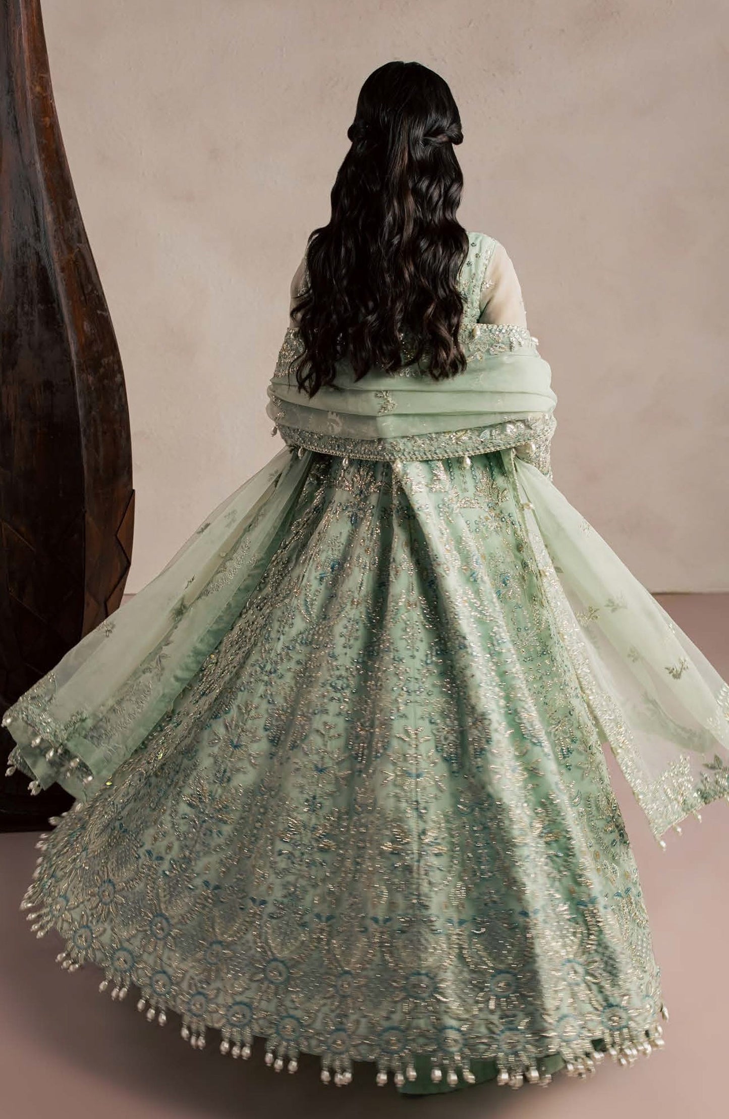 Sorelle by Aylin Luxury Embroidered Organza Unstitched 3 Piece Suit - D-05 Celine - AYL26SOR - Green - Festive Collection