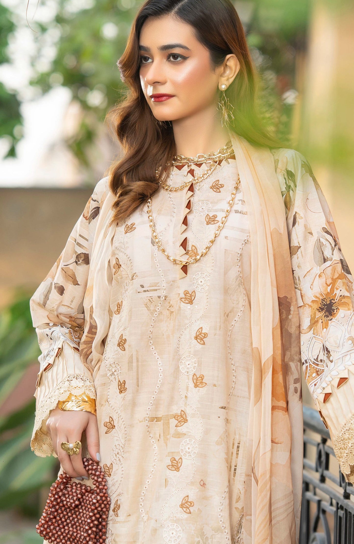 Star Light by Aalaya Embroidered Lawn Unstitched 3 Piece Suit - D-10 - ALY26STR - Peach - Summer Collection