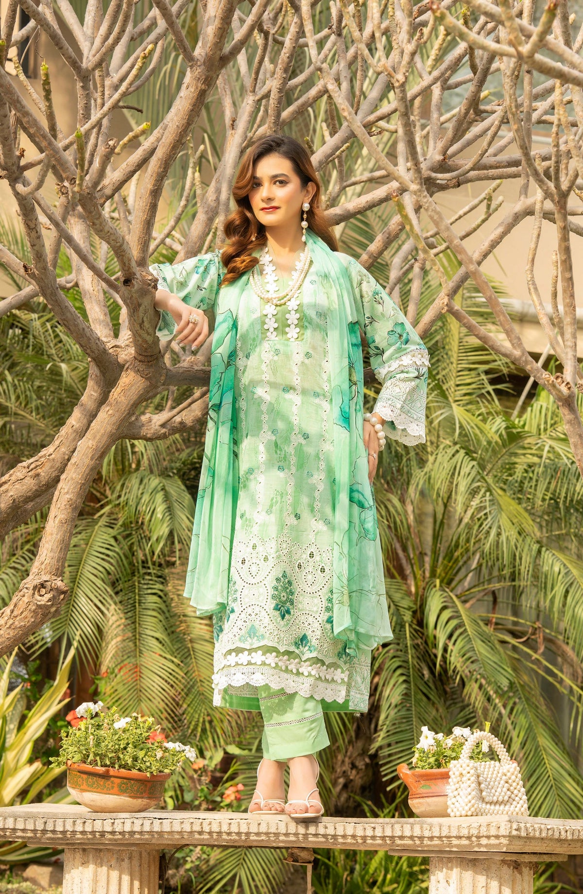 Star Light by Aalaya Embroidered Lawn Unstitched 3 Piece Suit - D-02 - ALY26STR - Green - Summer Collection