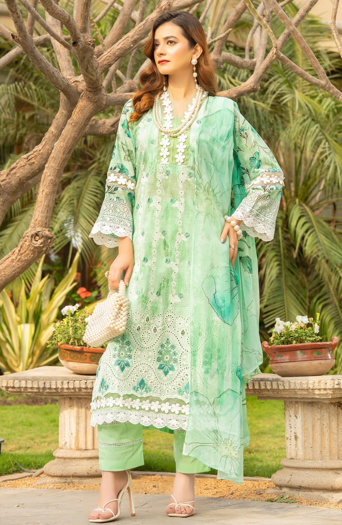 Star Light by Aalaya Embroidered Lawn Unstitched 3 Piece Suit - D-02 - ALY26STR - Green - Summer Collection