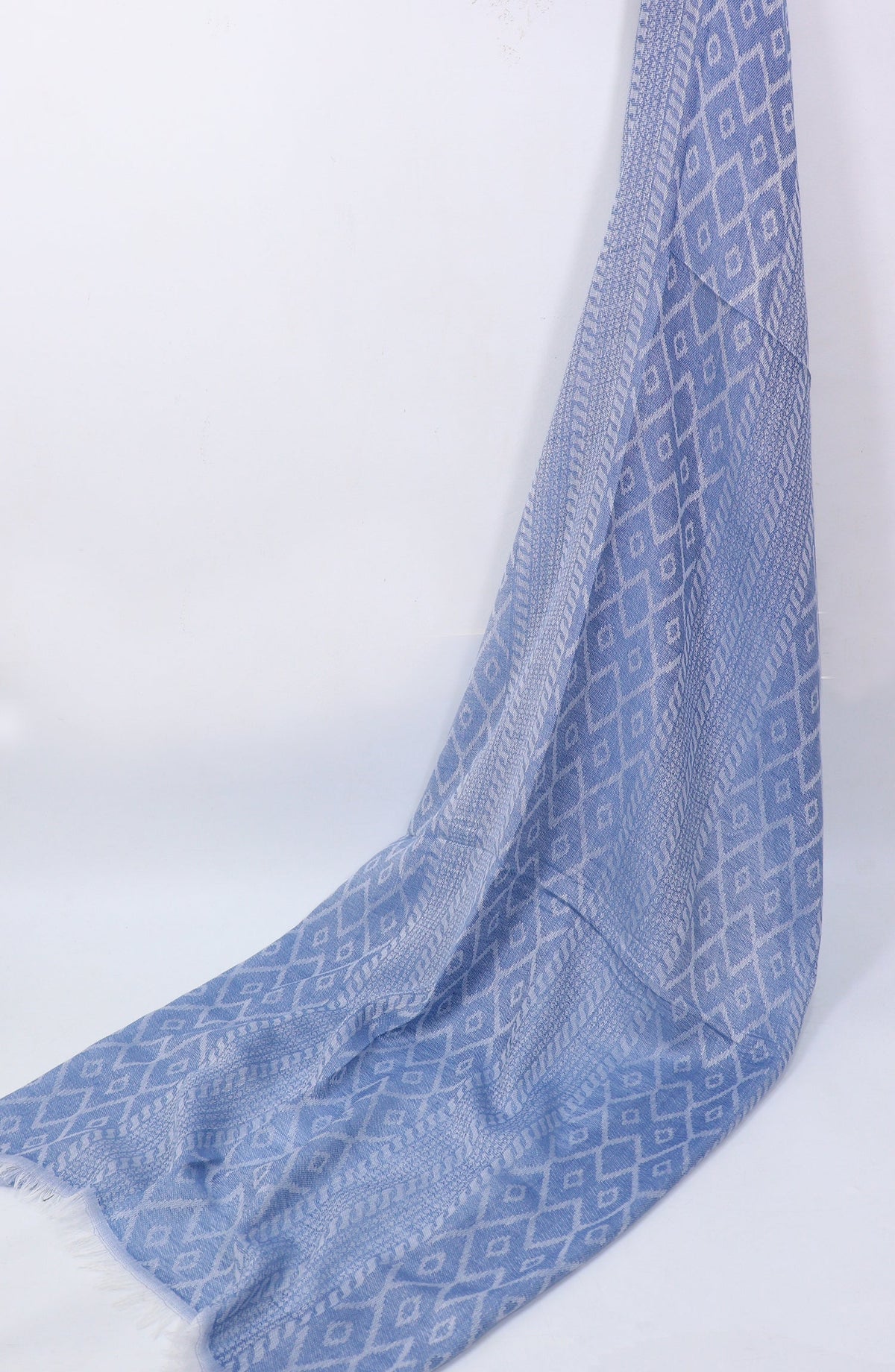 Amna Khadija Premium Twill Jacquard Stole Design-11 - AM25OLT - Blue - Summer Collection