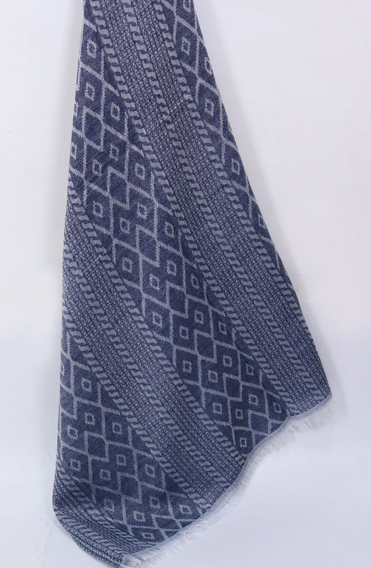 Amna Khadija Premium Twill Jacquard Stole Design-14 - AM25OLT - Blue - Summer Collection