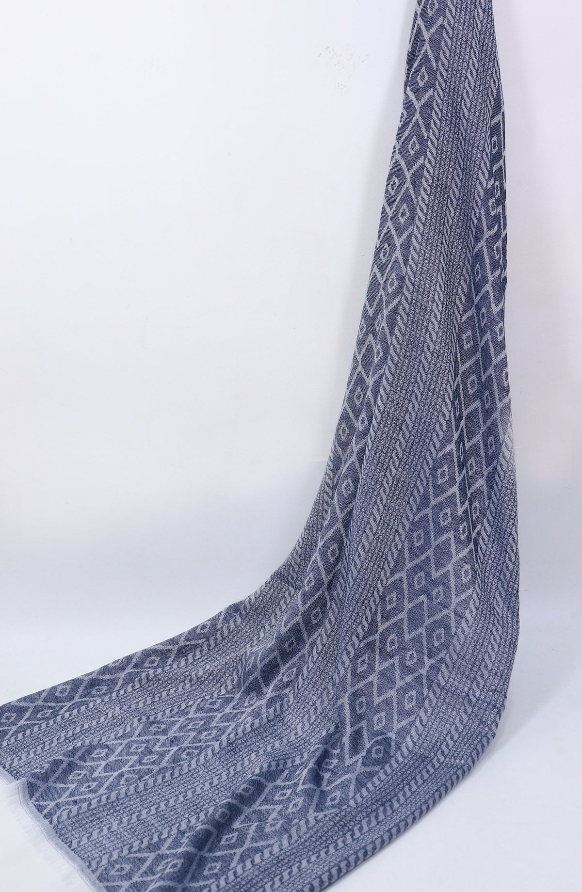 Amna Khadija Premium Twill Jacquard Stole Design-14 - AM25OLT - Blue - Summer Collection