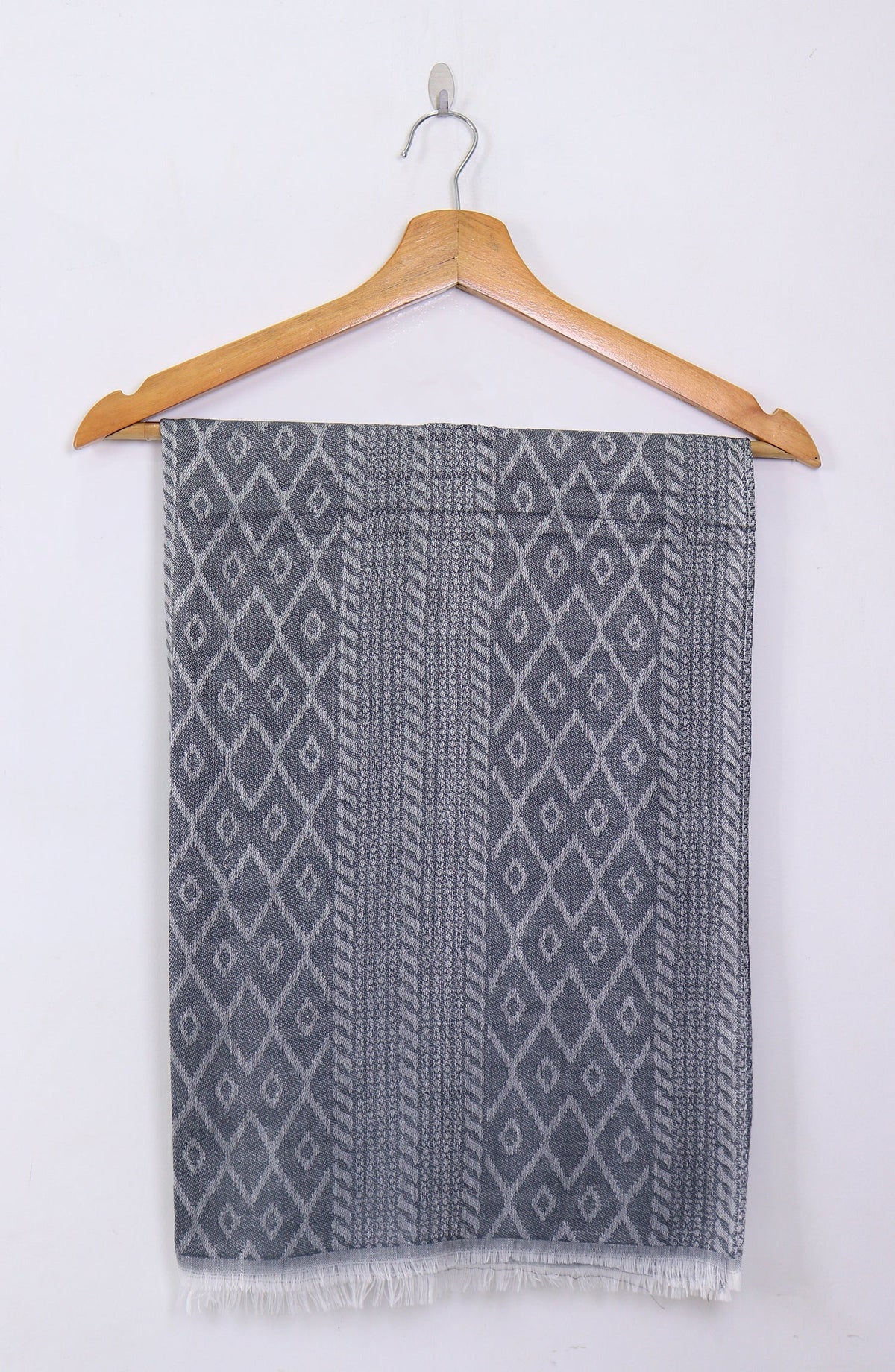 Amna Khadija Premium Twill Jacquard Stole Design-16 - AM25OLT - Grey - Summer Collection
