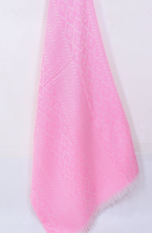 Amna Khadija Premium Twill Jacquard Stole Design-19 - AM25OLT - Pink - Summer Collection