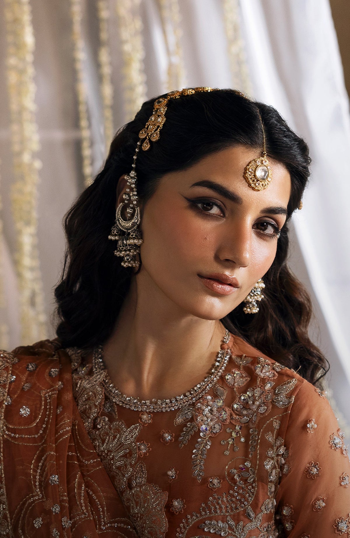 Sultaniya by Akbar Aslam Luxury Embroidered Organza Unstitched 3 Piece Suit - Meherun - AKA25SULT - Peach - Formals Collection