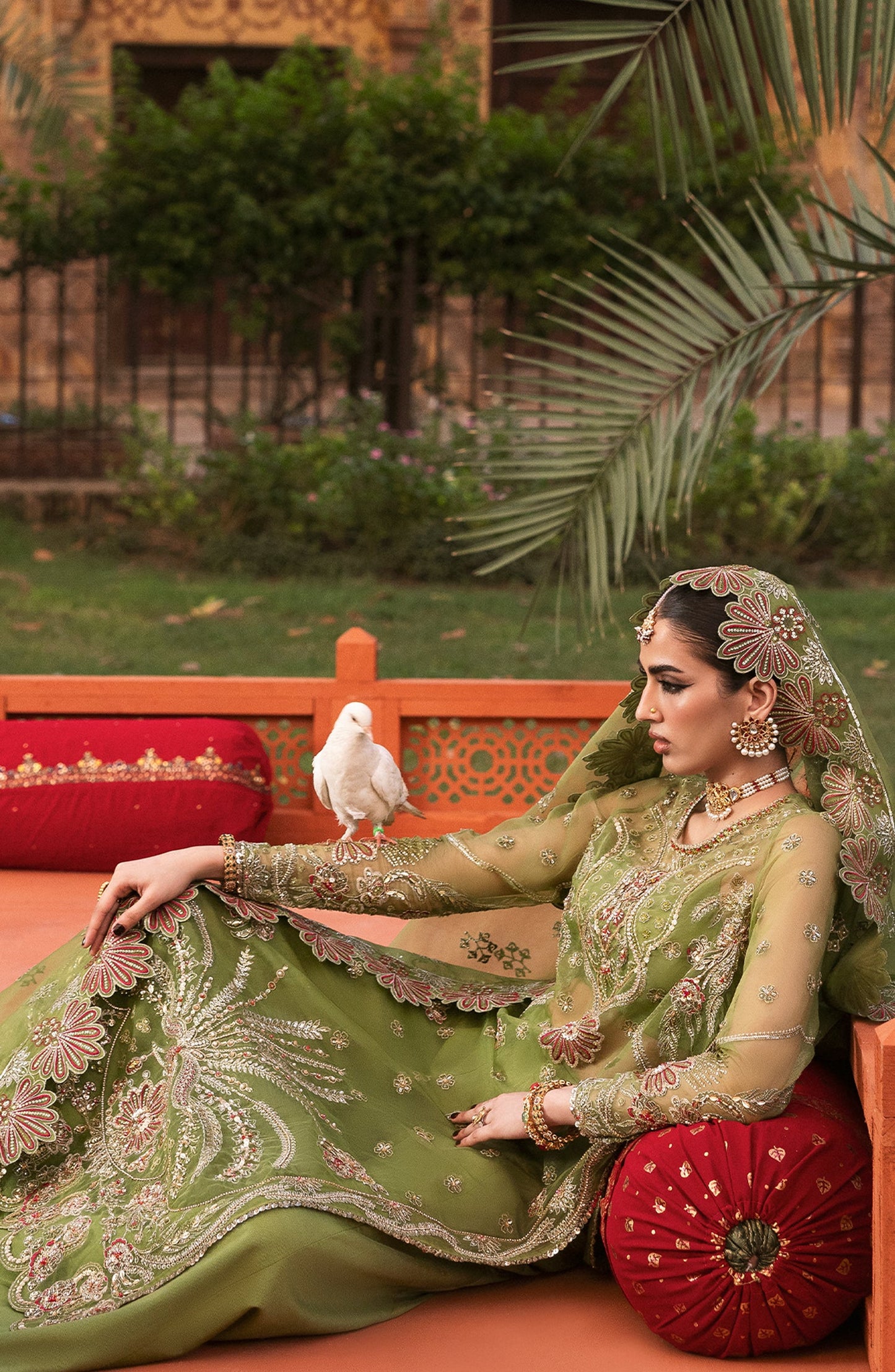 Sultaniya by Akbar Aslam Luxury Embroidered Organza Unstitched 3 Piece Suit - Ambenrin - AKA25SULT - Green - Formals Collection