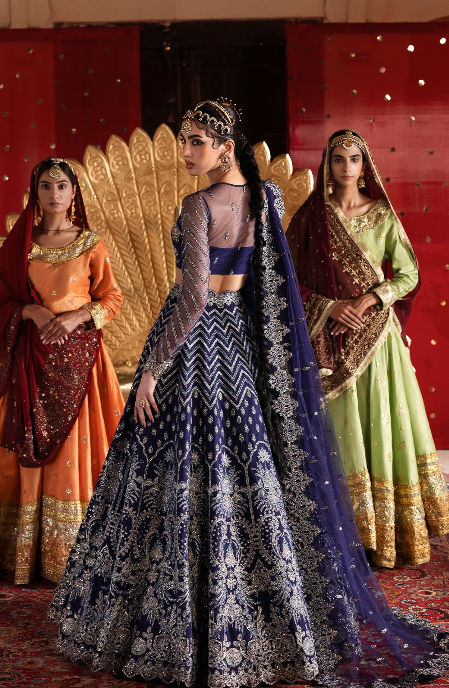 Sultaniya by Akbar Aslam Luxury Embroidered Net Unstitched 3 Piece Suit - Khanzadi - AKA25SULT - Blue - Formals Collection