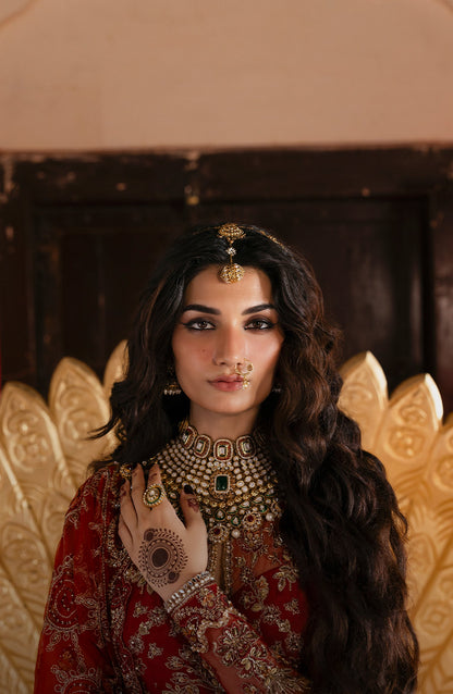 Sultaniya by Akbar Aslam Luxury Embroidered Net Unstitched 3 Piece Suit - Marjaan - AKA25SULT - Orange - Formals Collection