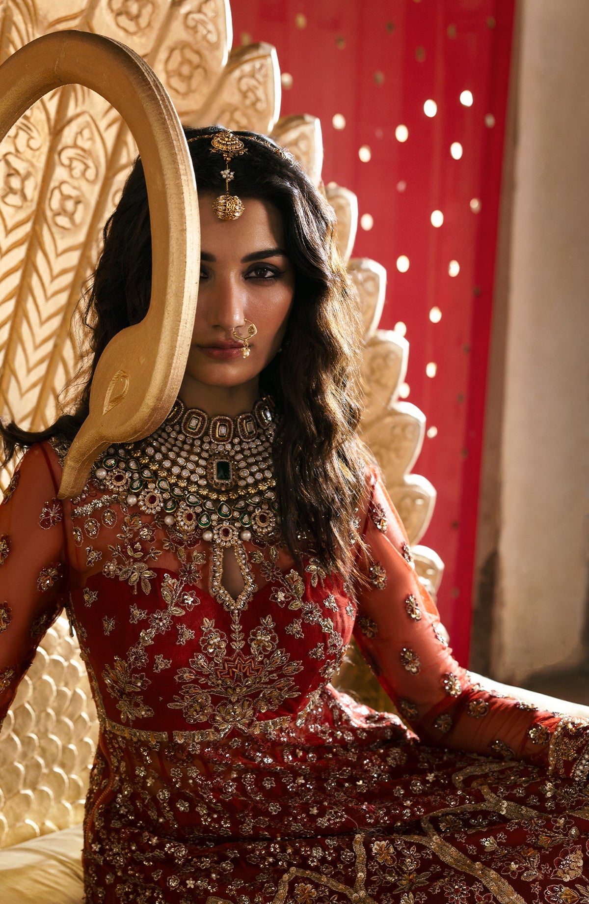 Sultaniya by Akbar Aslam Luxury Embroidered Net Unstitched 3 Piece Suit - Marjaan - AKA25SULT - Orange - Formals Collection