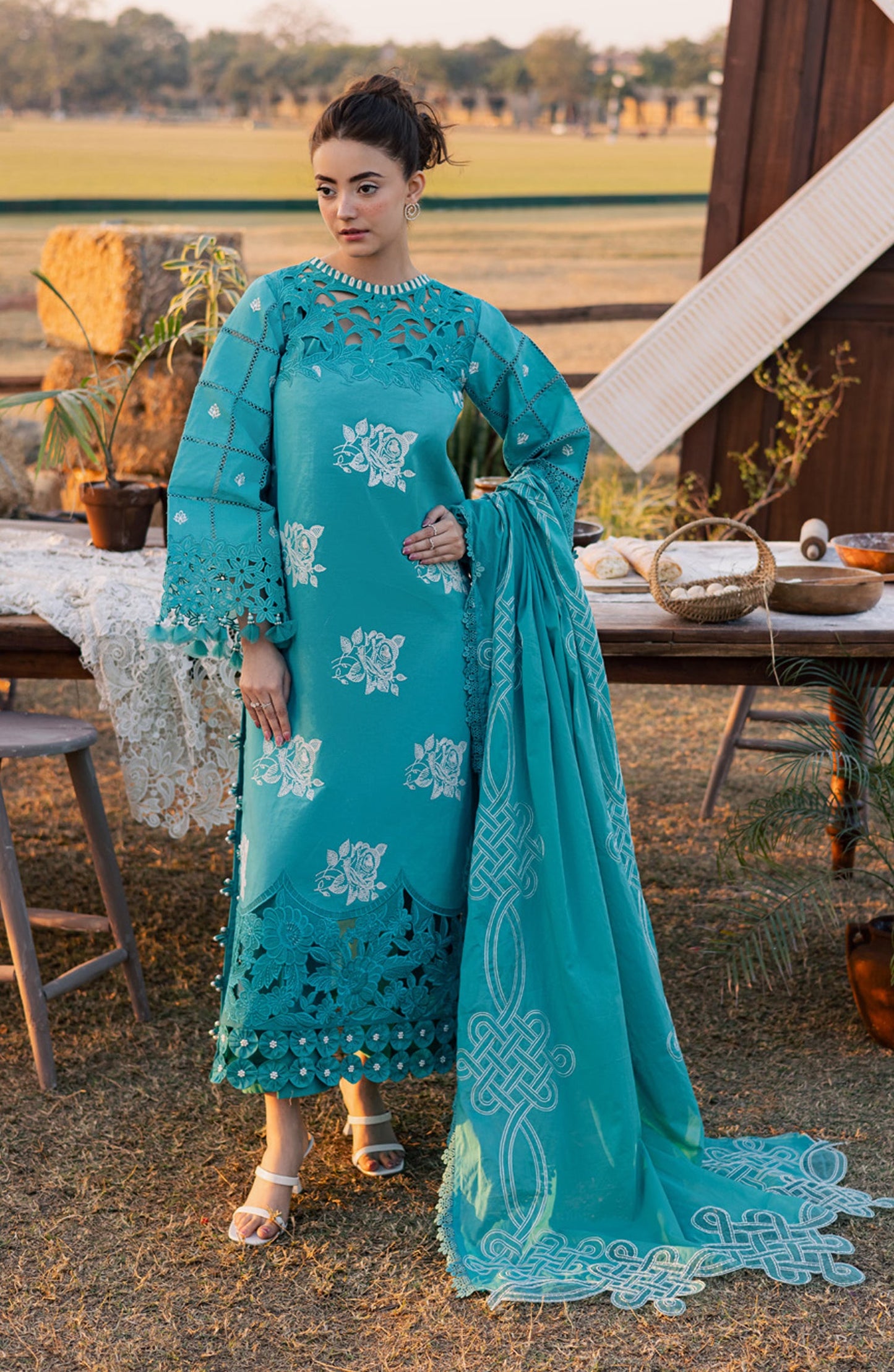 Summer Queen by Parishay Embroidered Lawn Unstitched 3 Piece Suit - SQU-15 - PS26SMQ - Ferozi - Summer Collection