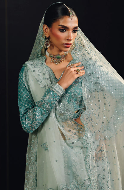 Suroor by Ramsha Luxury Embroidered Raw Silk Unstitched 3 Piece Suit - SR-107 Feroza - RM26SR - Sea Green - Formal Collection