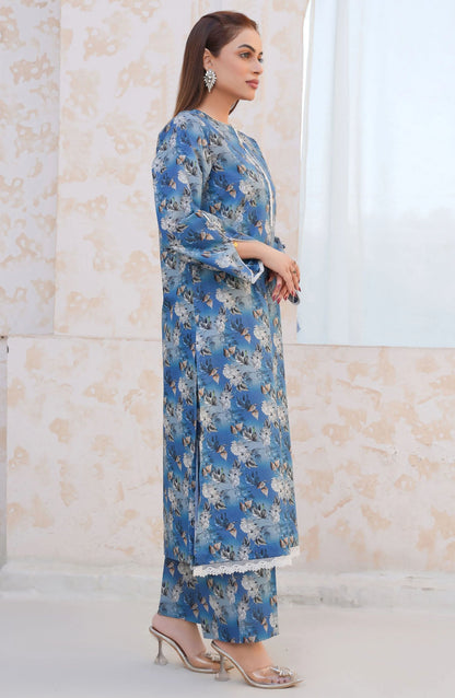 Threads N Weaves Printed Lawn Stitched 2 Piece Suit - RTWL25101 Serene Blue Floral - TNW25SPL - Blue - Summer Collection