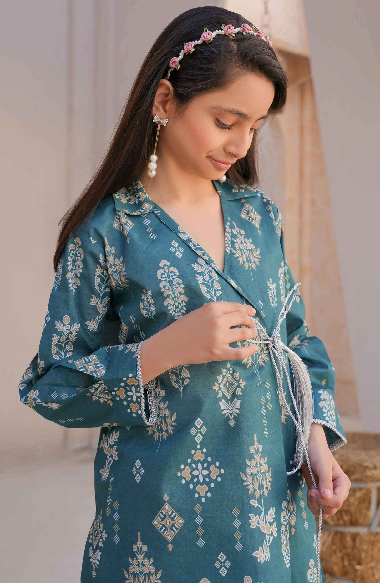 Threads N Weaves Printed Lawn Stitched 2 Piece Suit - RTWL25103 Teal Elegance - TNW25SPL - Blue - Summer Collection