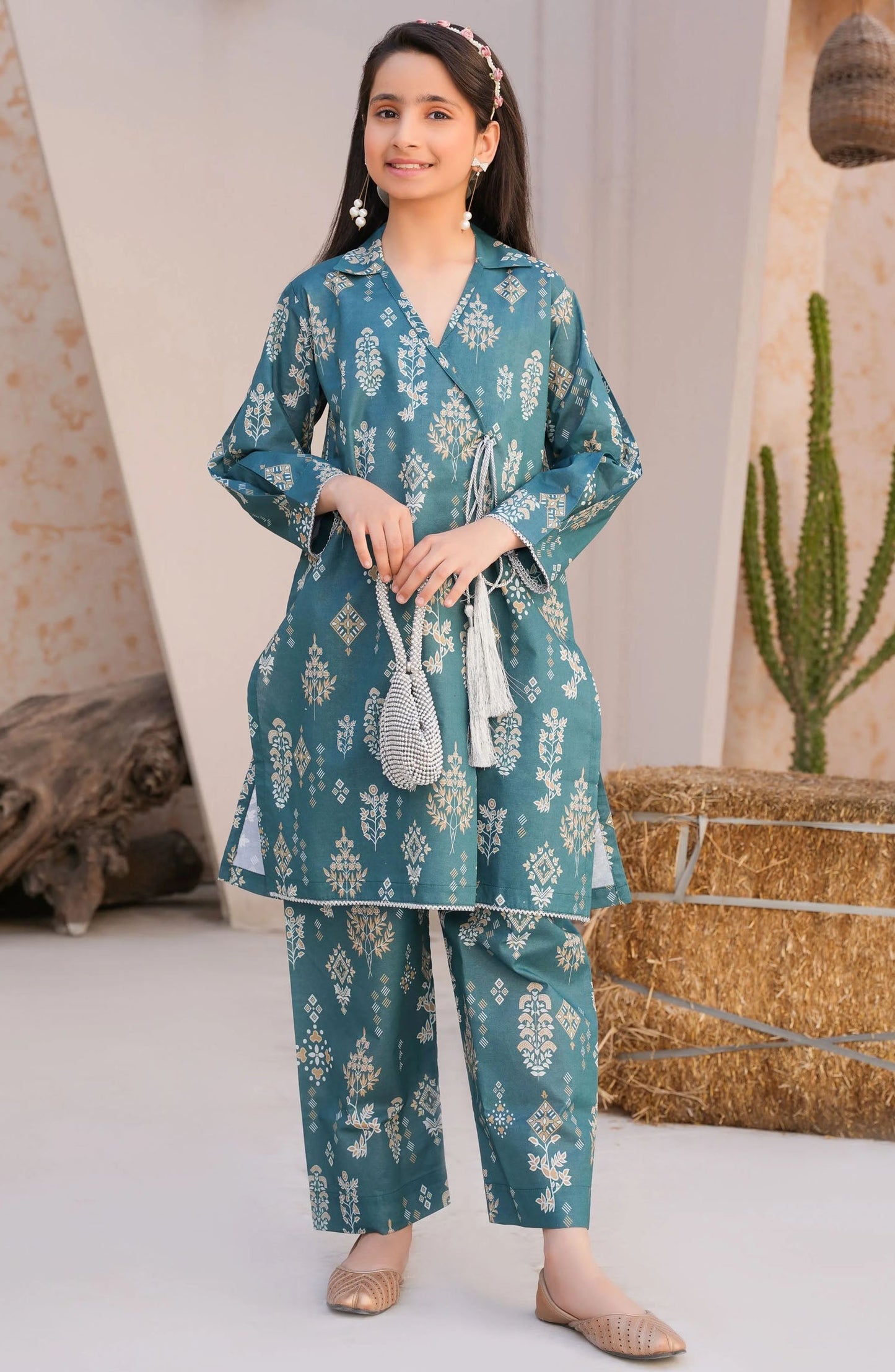 Threads N Weaves Printed Lawn Stitched 2 Piece Suit - RTWL25103 Teal Elegance - TNW25SPL - Blue - Summer Collection