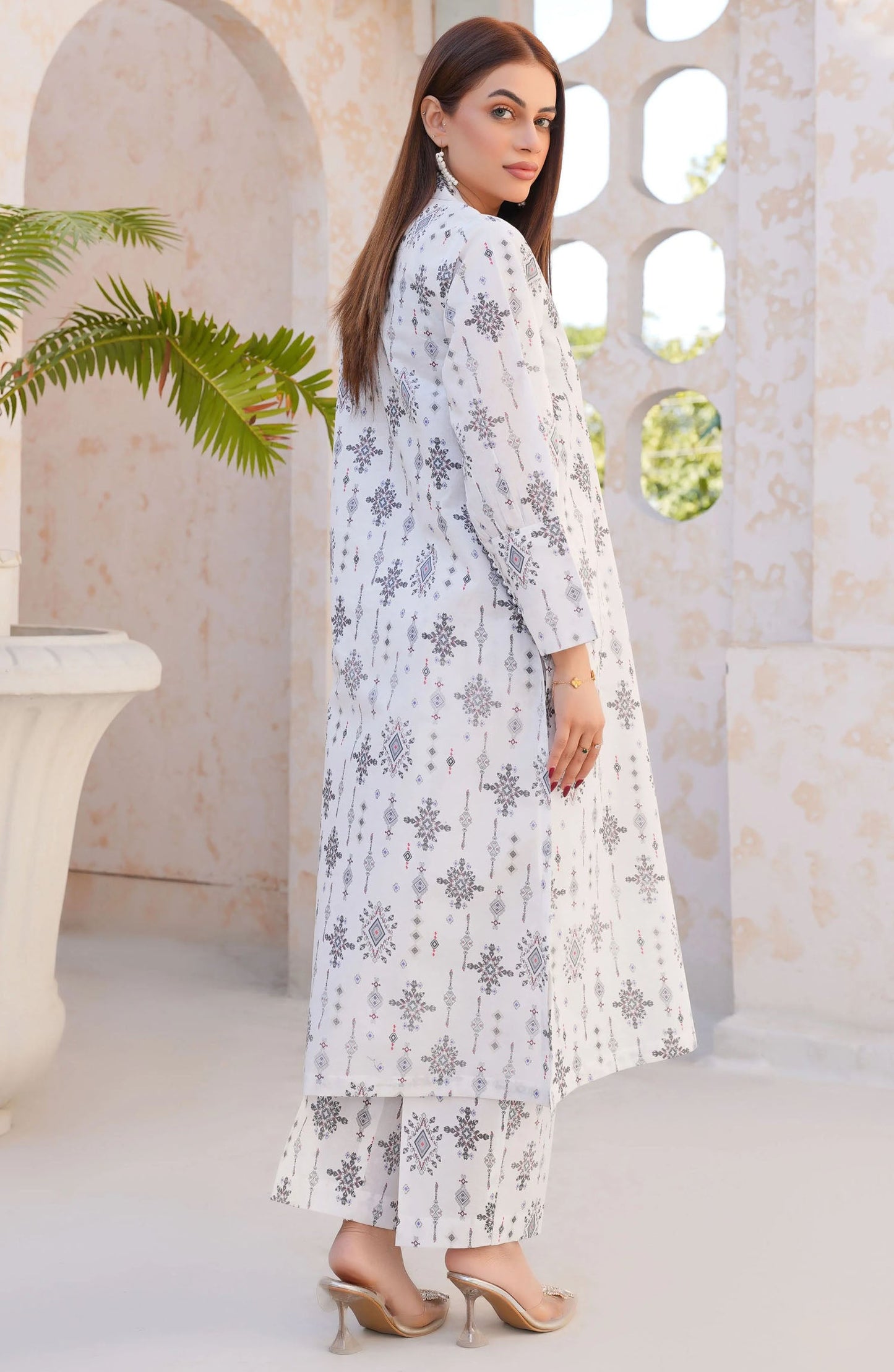 Threads N Weaves Printed Lawn Stitched 2 Piece Suit - RTWL25107 White Elegance - TNW25SPL - White - Summer Collection