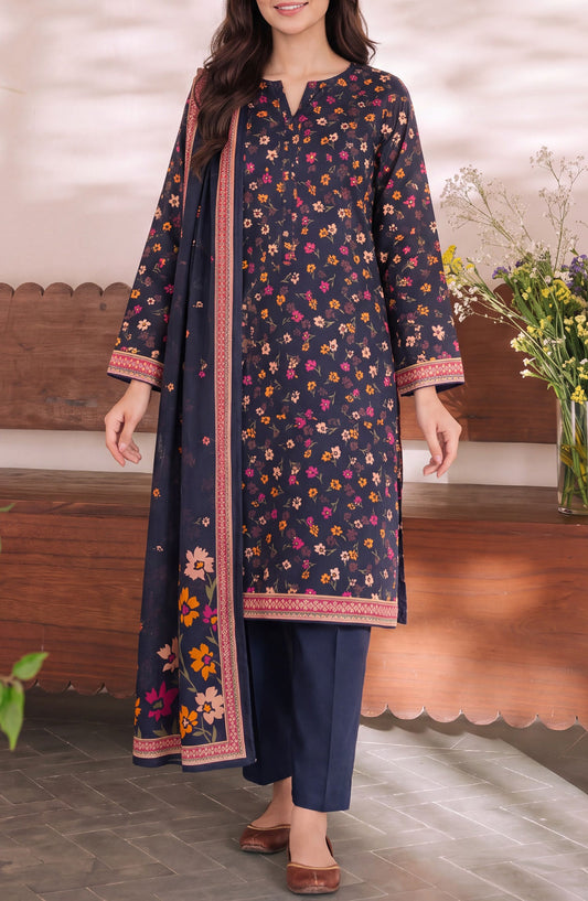 VS Daman Exclusive Printed Cambric Unstitched 3 Piece Suit - D-001 - VS26MB - Blue - Summer Collection
