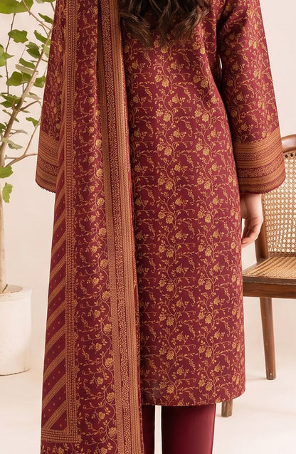 VS Printed Pashmina Unstitched 3 Piece Suit - D-310 A - VS26PM - Maroon - Winter Collection