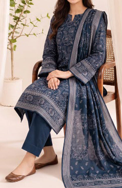 VS Printed Pashmina Unstitched 3 Piece Suit - D-311 B - VS26PM - Blue - Winter Collection