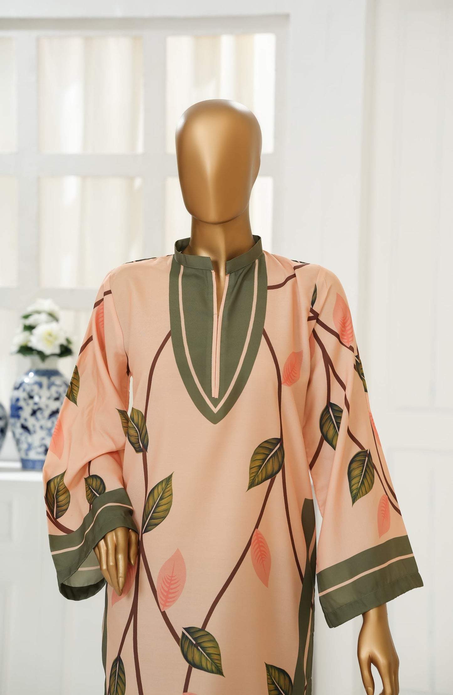 Varzah by Amna Khadija Printed Poly Swiss Stitched 2 Piece Suit - VUB-01 - AM25VRZ - Peach - Luxury Collection