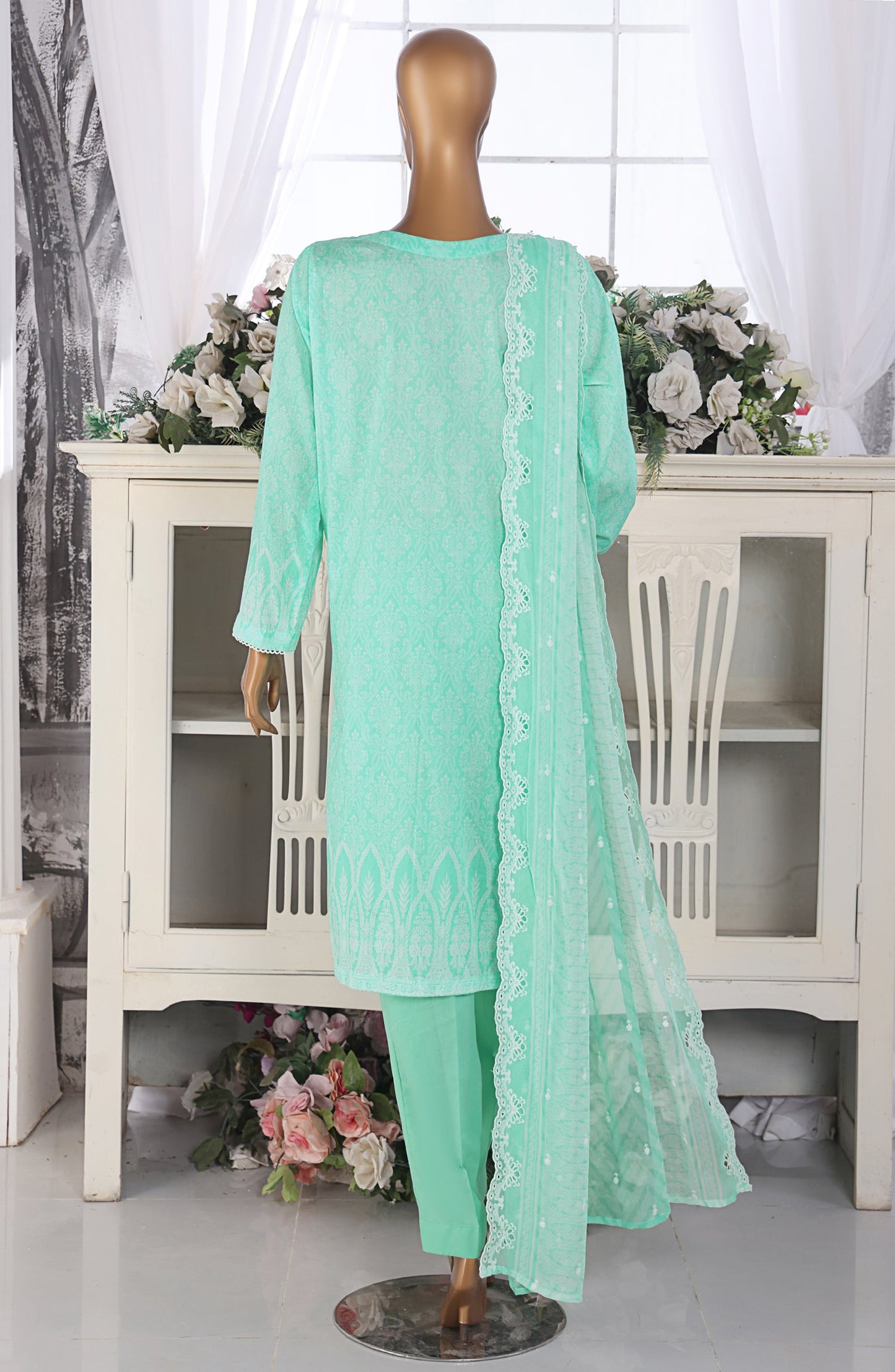 Venice by HZ Textile Embroidered Lawn Unstitched 3 Piece Suit - Design-06 - HZ26VNC - Sea Green - Summer Collection