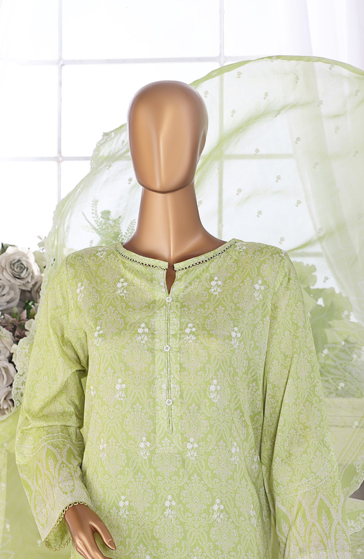 Venice by HZ Textile Embroidered Lawn Unstitched 3 Piece Suit - Design-04 - HZ26VNC - Green - Summer Collection