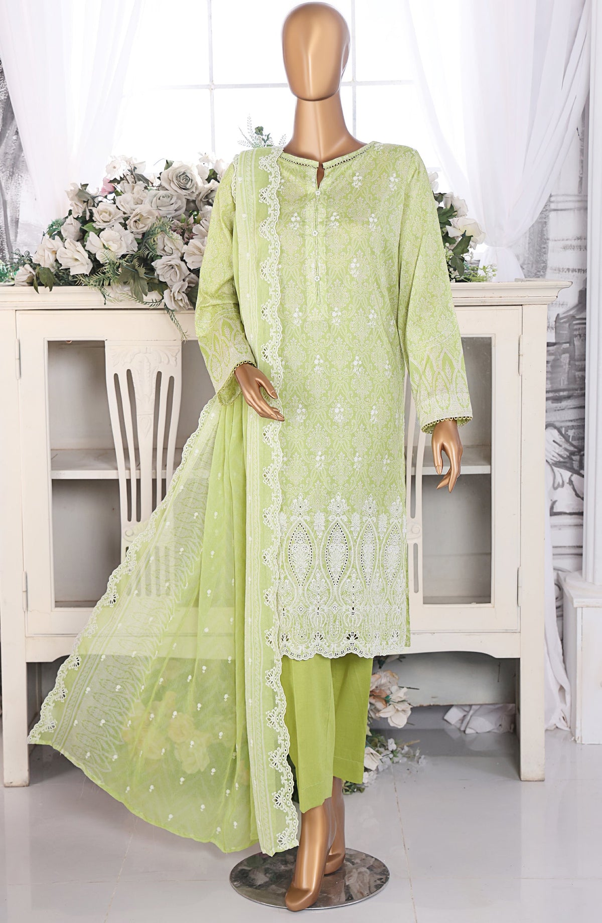 Venice by HZ Textile Embroidered Lawn Unstitched 3 Piece Suit - Design-04 - HZ26VNC - Green - Summer Collection