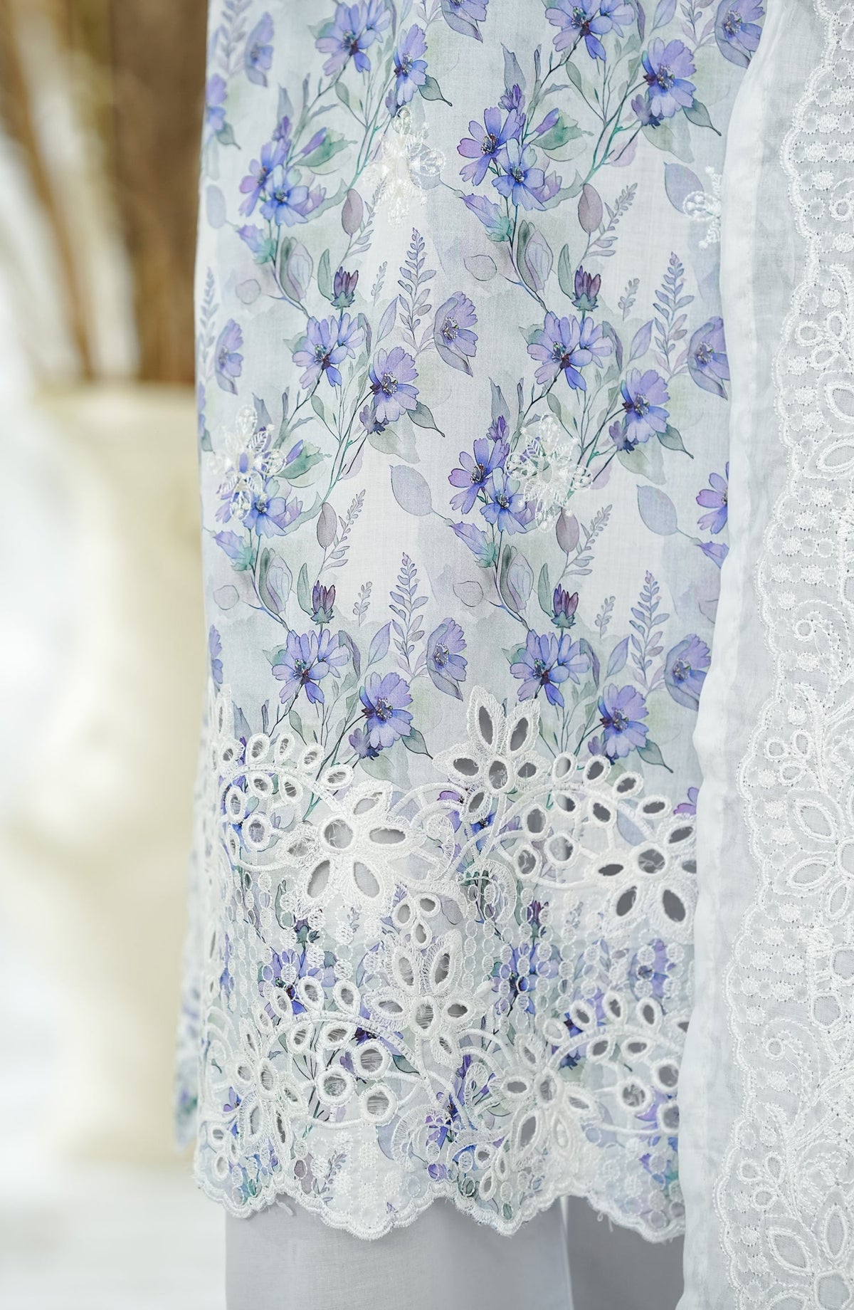 Versa by Amna Khadija Embroidered Lawn Stitched 3 Piece Suit - AKVL-01 - AM26KVL - Purple - Summer Collection