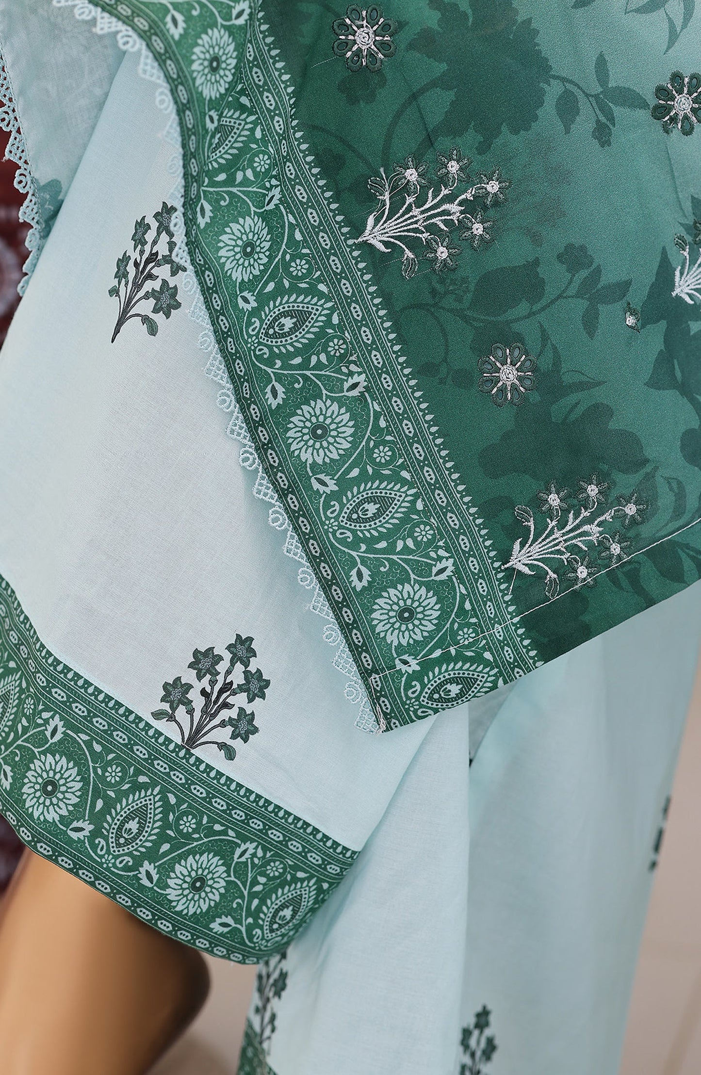 Virsa by HZ Embroidered Lawn Unstitched 3 Piece Suit - D-05 - HZ26VRSA - Green - Summer Collection