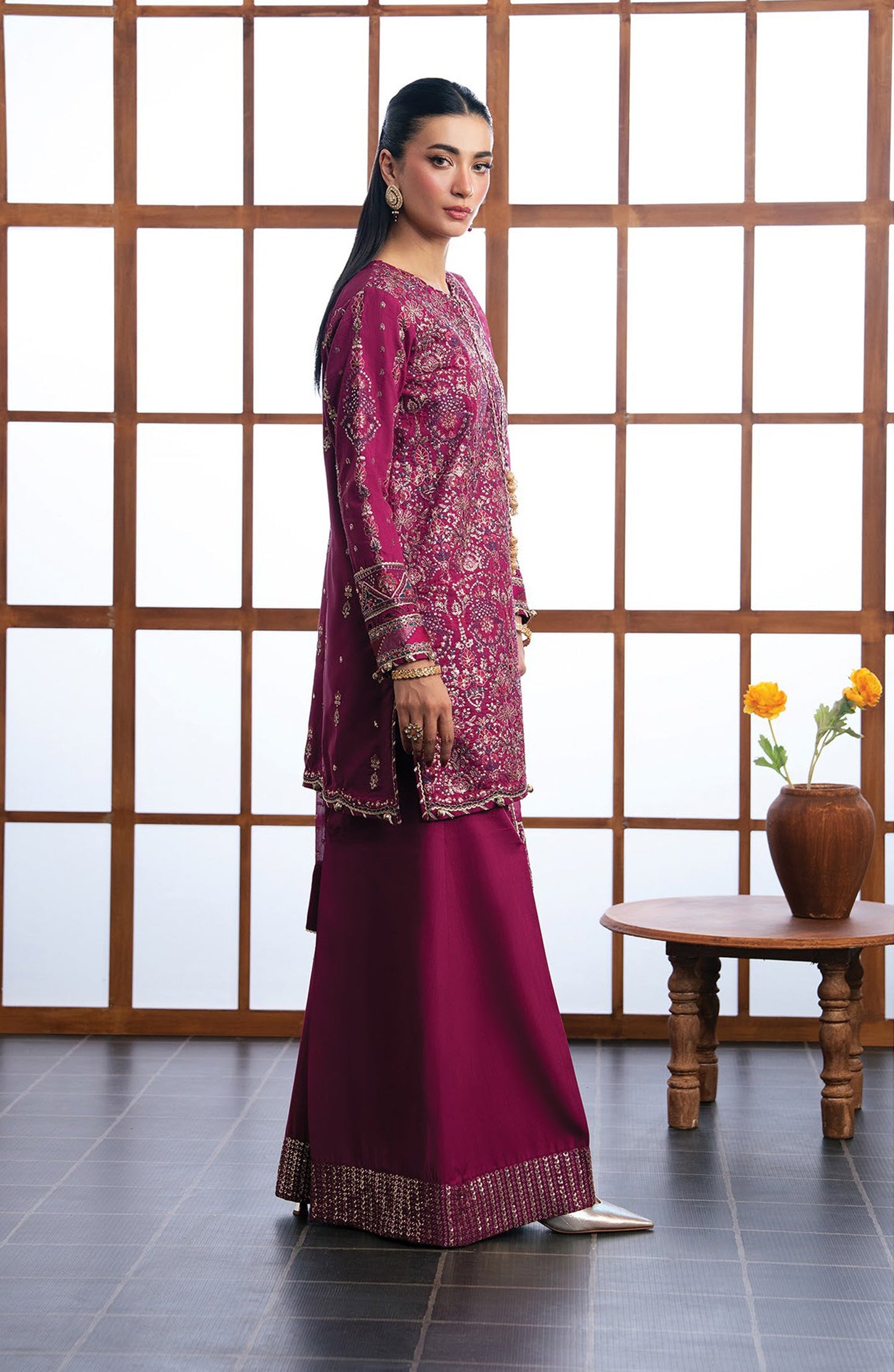 Xenia Kalani Luxury Embroidered Raw Silk Unstitched 3 Piece Suit - 06-Nayra - XF26KN - Pink - Festive Collection